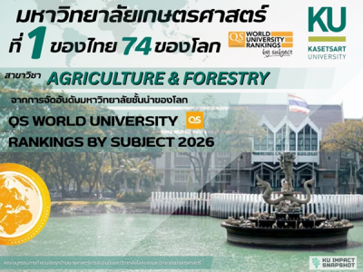 มหาวิทยาลัยเกษตรศาสตร์ อันดับ 1 ของไทย อันดับที่ 74 ของโลก ด้าน Agriculture & Forestry