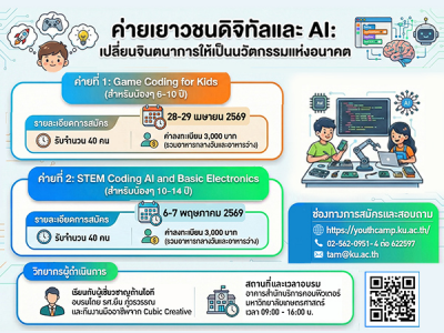 ค่ายเยาวชนดิจิทัลและ Ai ช่วงปิดเทอม