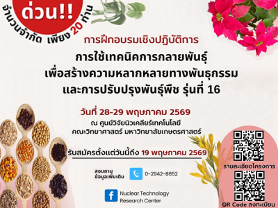 การใช้เทคนิคการกลายพันธุ์เพื่อสร้างความหลากหลายทางพันธุกรรมและการปรับปรุงพันธุ์พืช รุ่นที่ 16